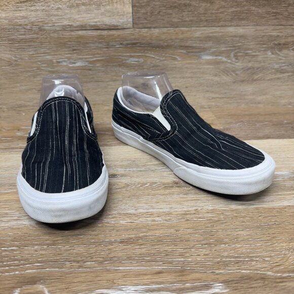 Vans Off The Wall Suiting Blackstripes Slip On Canvas Shoes Women's Size 8.5 - Picture 6 of 7